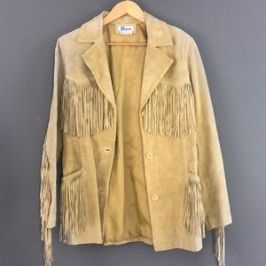 Suede fringed western style jacket